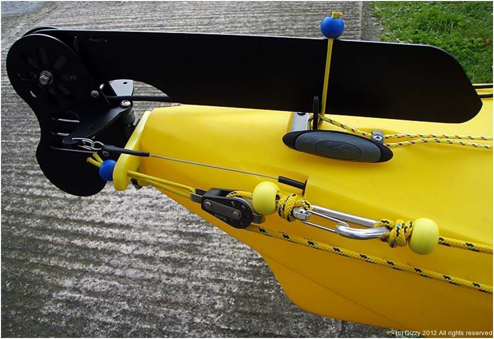 Anchor Trolley and Rudder System Dizzyfish Kayak Fishing