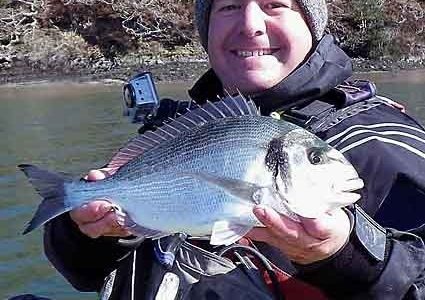 Kayak fishing for Gilthead Bream and Cuckoo Wrasse