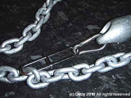 Clip attached to the anchor and the chain