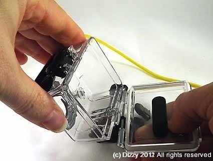 Re-attaching the rear door of the go pro enclosure
