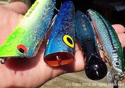 Some of the lures I tried ont he Teklon