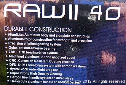 Okuma RAW II 40 fixed spool reel